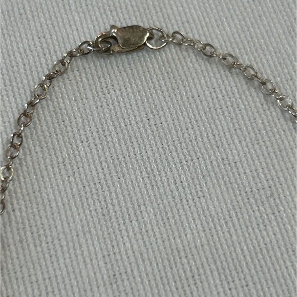 Minimalist Silver Tone Delicate Hammered Circle Pendant Necklace - Picture 5 of 5